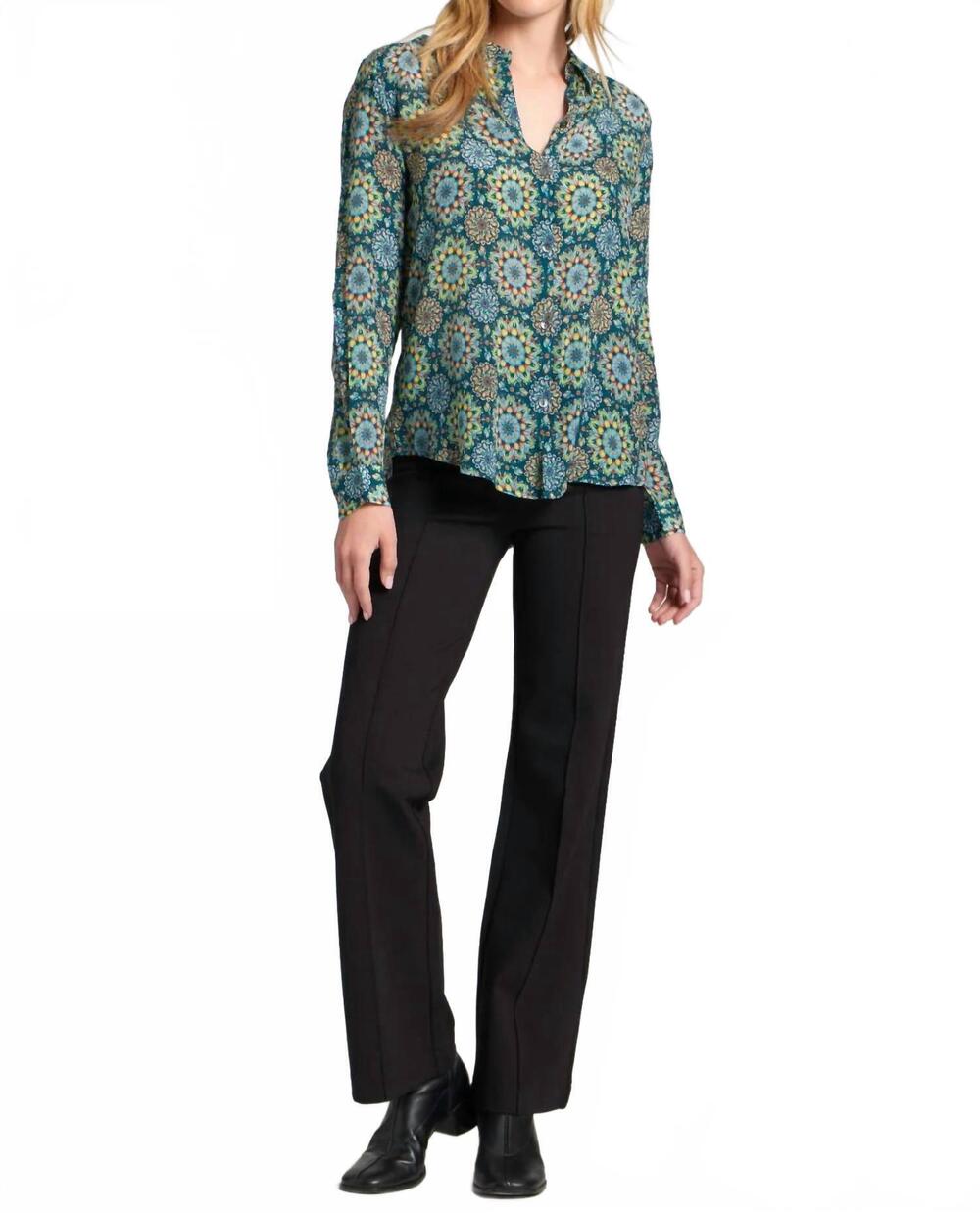 NEW APNY button-up blouse with roll-up sleeves in green - Picture 3 of 6